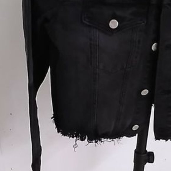 Black Denim Jean Jacket 1282 - Picture 2 of 5